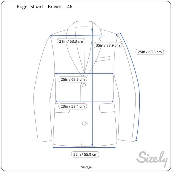 Roger Stuart Clothes Vintage Mens Wool Brown Blazer Cuffed Trousers Suit Set 46L - Picture 7 of 15